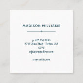  Rose Boeketten - Blauwgroen & Roze - Monogram Vierkante Visitekaartje (Achterkant)