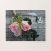 Rose Bouquet Barn Wood Rustic Floral Legpuzzel (Horizontaal)