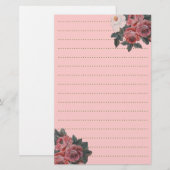 Rose bouquet briefpapier (Voorkant / Achterkant)