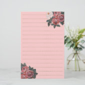 Rose bouquet briefpapier (Staand voorkant)
