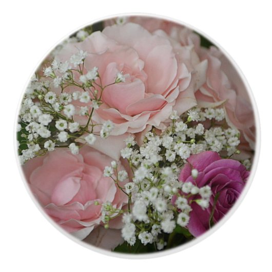 Rose Bouquet Ceramic Knob Keramische Knop (Voorkant)