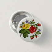  Rose Bouquet Embroidery Button (Voorkant /achterkant)