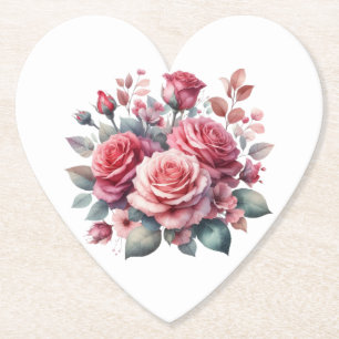Rose Bouquet Floral Design-62101 Kartonnen Onderzetters
