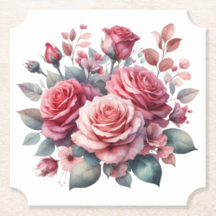 Rose Bouquet Floral Design-62101 Kartonnen Onderzetters
