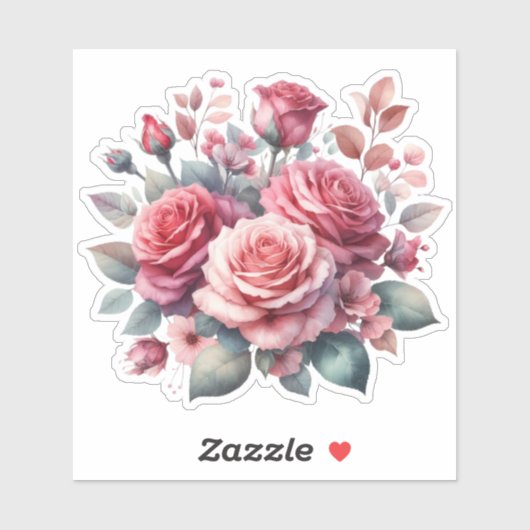 Rose Bouquet Floral Design-62101 Sticker (Vel)