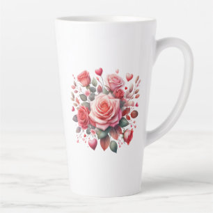 Rose Bouquet Floral Design-62103 Latte Mok