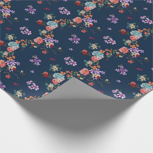 Rose Bouquet Floral Pattern Cadeaupapier (Hoek)