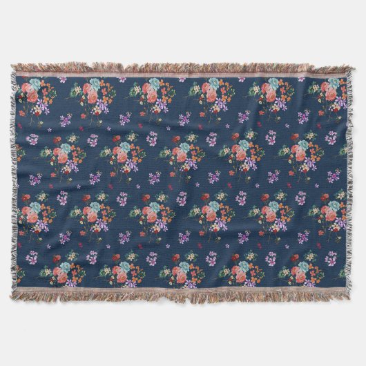 Rose Bouquet Floral Pattern Deken (Voorkant)