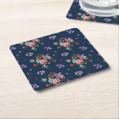 Rose Bouquet Floral Pattern Kartonnen Onderzetters (Schuin)
