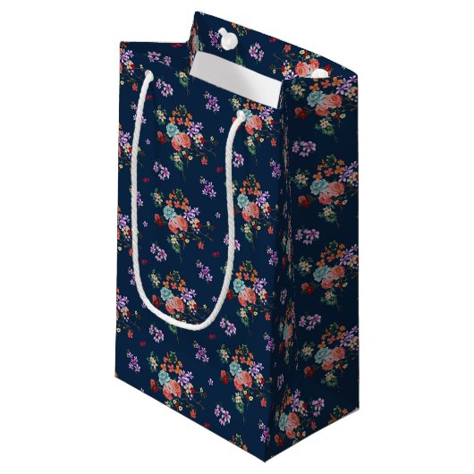 Rose Bouquet Floral Pattern Klein Cadeauzakje (Voorkant Gekanteld)