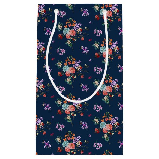 Rose Bouquet Floral Pattern Klein Cadeauzakje (Voorkant)