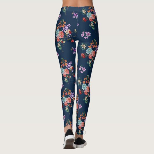 Rose Bouquet Floral Pattern Leggings (Achterkant)