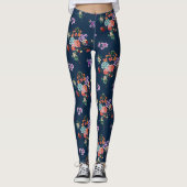 Rose Bouquet Floral Pattern Leggings (Voorkant)
