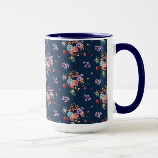 Rose Bouquet Floral Pattern Mok (Rechts)