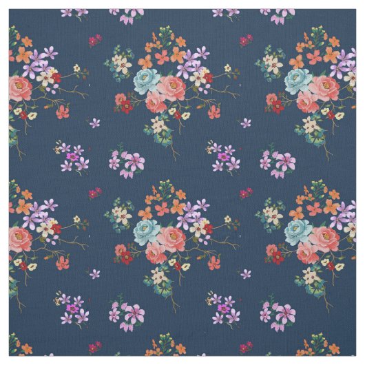 Rose Bouquet Floral Pattern Stof (Swatch)