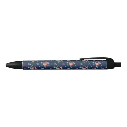 Rose Bouquet Floral Pattern Zwarte Inkt Pen (Bovenkant)