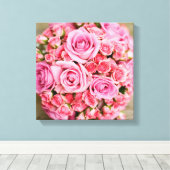 Rose Bouquet Flower Canvas Afdruk (Insitu (Houten vloer))