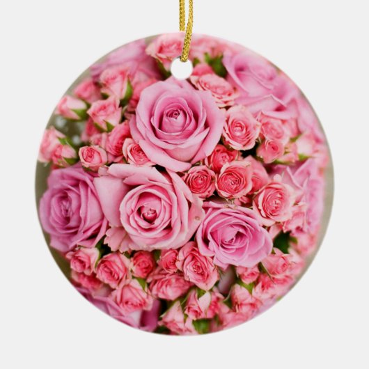 Rose Bouquet Flower Keramisch Ornament (Voorkant)