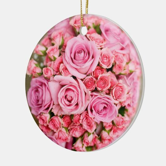 Rose Bouquet Flower Keramisch Ornament (Links)