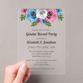 Rose Bouquet Gender onthulling Acryl Uitnodigingen (Insitu (Draagbaar))