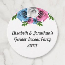 Rose Bouquet Gender onthulling Bedankjes Labels