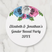 Rose Bouquet Gender onthulling Bedankjes Labels (Achterkant)