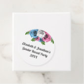 Rose Bouquet Gender onthulling Bedankjes Labels (In situ)