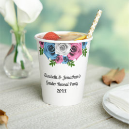 Rose Bouquet Gender onthulling Papieren Bekers