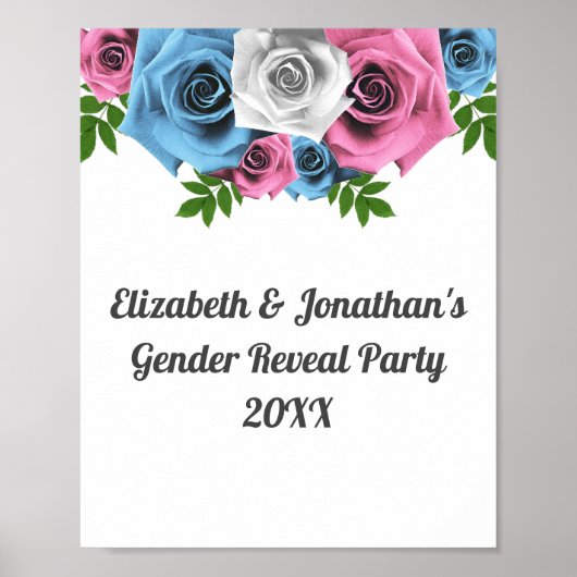 Rose Bouquet Gender onthulling Poster (Voorkant)