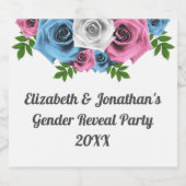 Rose Bouquet Gender onthulling Sparkling Wijnetiket (Enkel label)