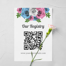 Rose Bouquet Gender Reveal Registry Informatiekaartje