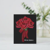 Rose Bouquet Gothic Vrijgezellenfeest Kaart (Staand voorkant)