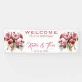 Rose Bouquet - Hanging Wedding Banner (Horizontaal)