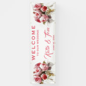 Rose Bouquet - Hanging Wedding Banner (Verticaal)