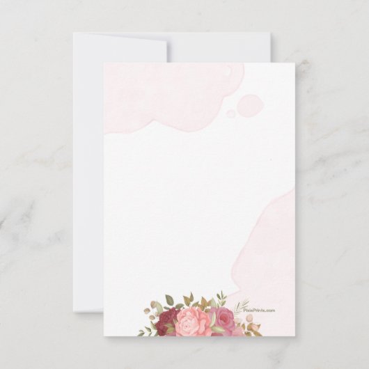 Rose Bouquet - Hartelijk dank Bedankkaart (Achterkant)