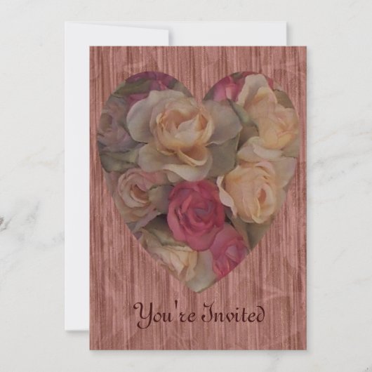 Rose Bouquet Heart Kaart (Voorkant)