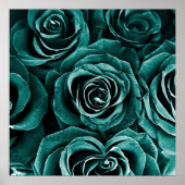 Rose Bouquet in Turquoise Poster (Voorkant)