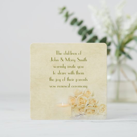 Rose Bouquet Invite Kaart (Staand voorkant)