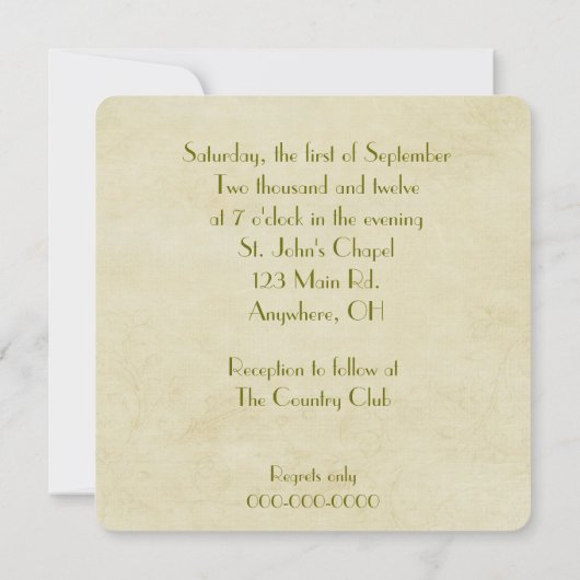 Rose Bouquet Invite Kaart (Achterkant)