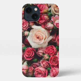 Rose Bouquet iPhone 13 Slim Fit Hoesje, Glossy iPhone 13 Hoesje