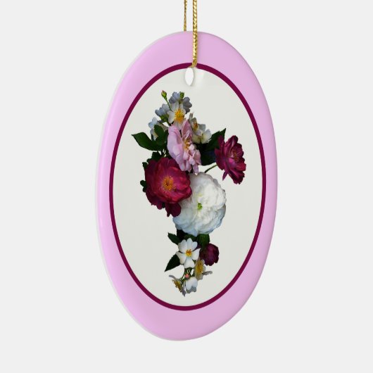 Rose Bouquet-kerstversiering Keramisch Ornament (Rechts)