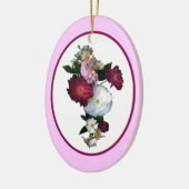 Rose Bouquet-kerstversiering Keramisch Ornament (Links)