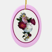 Rose Bouquet-kerstversiering Keramisch Ornament (Voorkant)