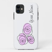 Rose Bouquet Lila 'Name' horizontaal Case-Mate iPhone Case (Achterkant)