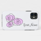 Rose Bouquet Lila 'Name' horizontaal Case-Mate iPhone Case (Achterkant (horizontaal))