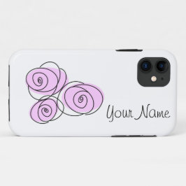 Rose Bouquet Lila 'Name' horizontaal Case-Mate iPhone Case