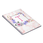 Rose Bouquet Monogram Roze Notitieboek (Rechterzijde)