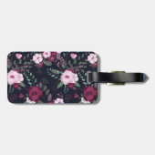 Rose Bouquet & Navy Stripes Bagagelabel (Achterkant horizontaal)