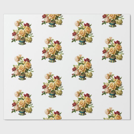 Rose Bouquet Pattern  Elegant Cadeaupapier (Vlak)