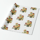 Rose Bouquet Pattern  Elegant Cadeaupapier (Uitgerold)